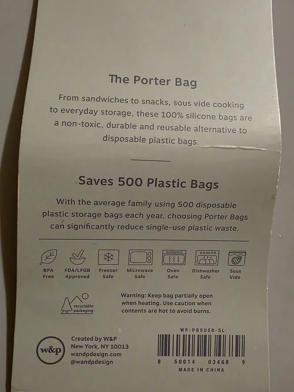 w&p Porter Silicone Stand-Up Storage Bag - Gray